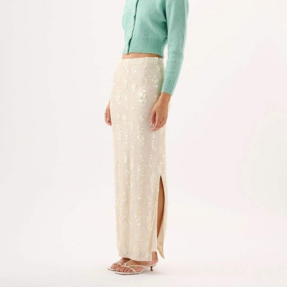 Roame Yves Skirt Ivory Sequin - Picture 2 of 9